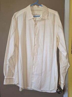 Tommy Bahama Men's Off-White Long-Sleeve Button-Down Shirt